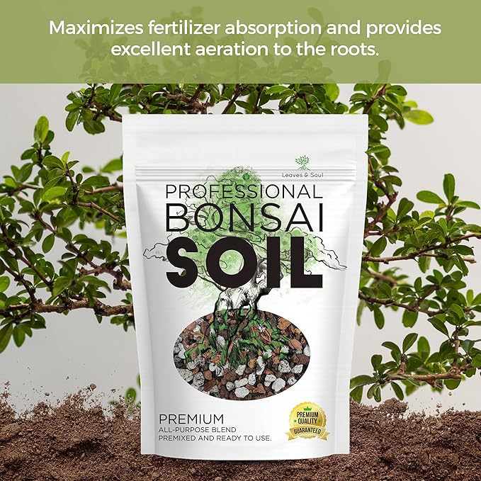 Large Bonsai Soil Premium All Purpose Blend | Pre-Mixed Ready to Use for Plant Support and Fast Drainage | Lava Limestone Pearock Calcined Clay and Pinebark | Extra Large 8.2 Quarts | Made in USA