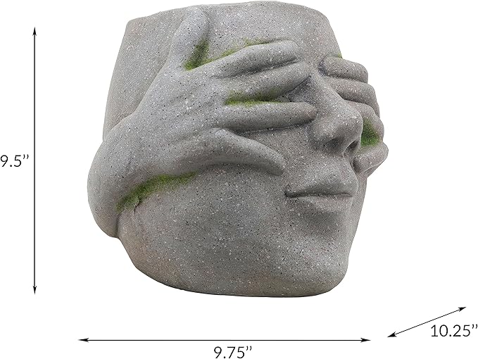 Generic Resin 9 H NO See Planter Gray