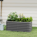 DDK Galvanized Raised Garden Bed Outdoor Planter Bed 4x2x1.5ft Metal Planter Box for Gardening and PlantingGD