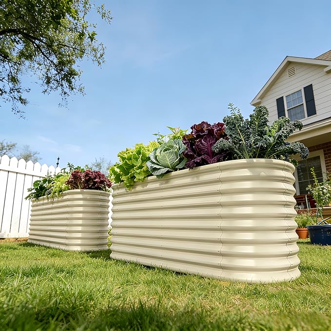 2-Pack 30 Extra Tall Galvanized Raised Garden Bed 8x2x2.5 ft Metal Planters for Outdoor Plants Heavy Duty Flower Bed for Vegetable Garden Bed Outdoor Large Planter Box - Moss Green