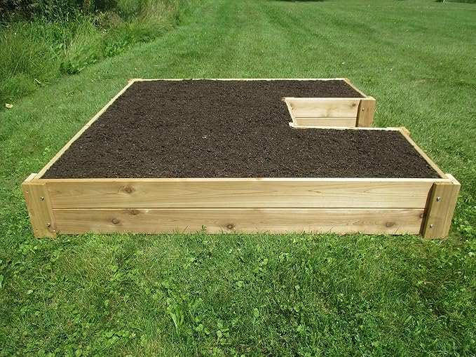 U-Shaped Cedar Raised Garden Bed 6 ft x 6 ft - Made in USA Long-Lasting 1 Thick North American Cedar That is Smooth on All 4 Sides