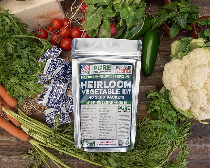 16500 Non GMO Heirloom Vegetable Seeds Survival Garden 40 Variety Pack
