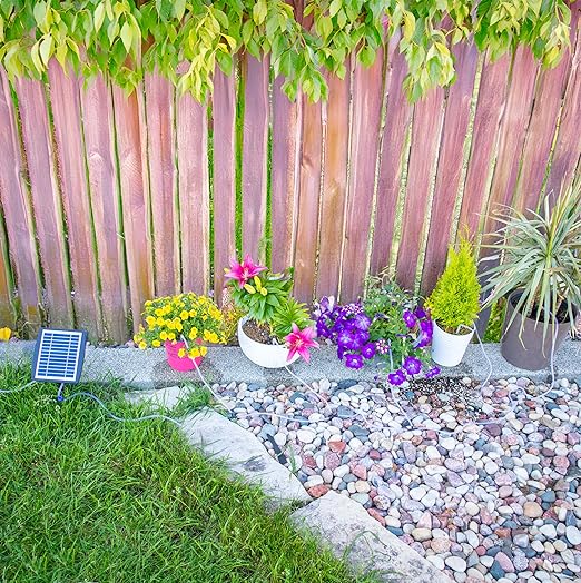 Solar Self Watering Plant Drip Irrigation System for 15 Plants Multiple Automatic Control Modes - Portable DIY Kit for Indoor/Outdoor Gardens Patios Balconies and Vacation Plant Care