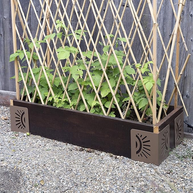 Bloom 11021BL Sun Instabrace Flower Garden Bed Corners 9.5 Brown