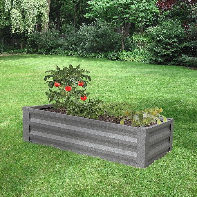 Greenes Fence Powder-Coated Metal Raised Garden Bed Planter 24 W x 48 L