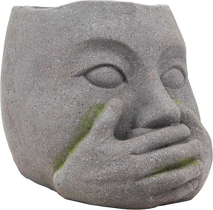 Generic Resin 9 H NO Speak Planter Gray