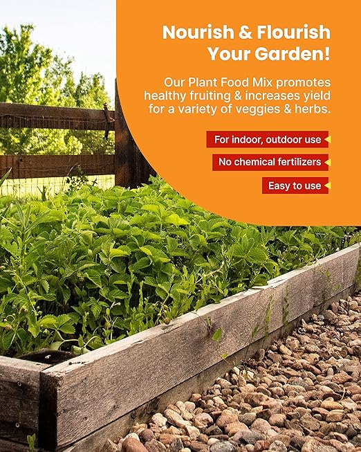 Sunday Garden Naturals Veggie + Tomato Plant Food Mix - Boost Growth in Vegetables Tomatoes &amp Herbs - 5-4-5 NPK Mix - for Indoor &amp Outdoor Use - Feeds for 4-6 Weeks Use While Planting! 4 lb.