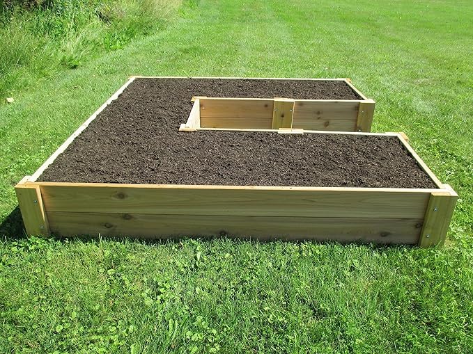U-Shaped Cedar Raised Garden Bed 6 ft x 6 ft - Made in USA Long-Lasting 1 Thick North American Cedar That is Smooth on All 4 Sides