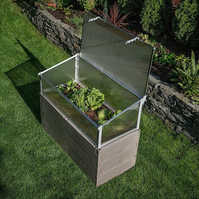 Exaco Juwel Kombi Dual Function Raised Bed &amp Cold Frame Gray Twin