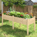 MUPATER 6x1.8ft Raised Garden Bed with Legs Planter Box with Drainage Holes Wood Raised Bed Garden for Plants Vegetables Flowers Herbs 309 lbs Capacity 6.8 Cubic Feet Big Space Natural Wood