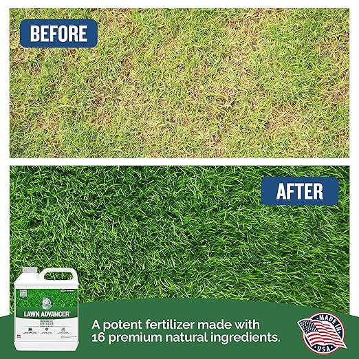 Turf Titan Lawn Advancer – Green Lawn Booster and Lawn Fertilizer (32 oz) – Fast Acting Grass Fertilizer w/Tri-Action Formula – Fertilizer Concentrate for Grass Growth - Covers up to 8000 Sq F