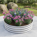 Large Galvanized Metal Raised Garden Bed - Durable Planter Box with Reinforced Corners &amp Open Bottom for Vegetables Herbs Flowers (Silver)