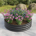 47.24 * 11.4 Tall Round Raised Garedn BedMetal Raised Beds for Vegetables Outdoor Garden Raised Planter Box Backyard Patio Planter Raised Beds for Flowers Herbs Fruits Black