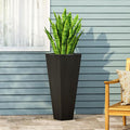 13 x 32.5 Outdoor Stone Planter Black