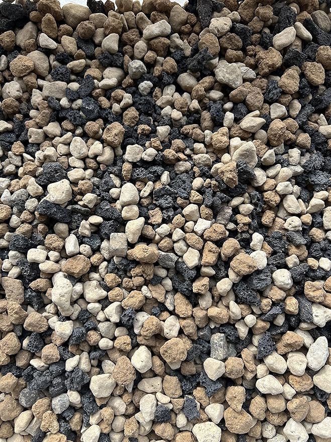 Cali-Bon Pre Mixed Black Lava Japanese Akadama Hyuga Pumice for Cactus &amp Succulent Bonsai Soil Mix - Large Grain Inorganic Additive (2 Gallon)