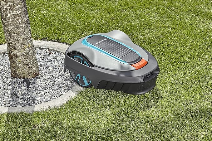 GARDENA 15002-20 SILENO City - Automatic Robotic Lawn Mower with Bluetooth app and Boundary Wire one of The quietest in its Class for lawns up to 5400 Sq Ft Made in Europe Grey