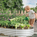 2Pcs 96x48x12in Galvanized Raised Garden Bed Kit for Outdoor Vegetable Flower Herb Gardens Silver
