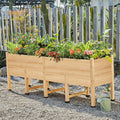 SPECRAFT 7x2 Ft Raised Garden Bed Featuring Legs Drainage Holes Ideal for Vegetables Flowers Elevated Wood Planter Box for Balcony Patio and Backyard Easy Assembly