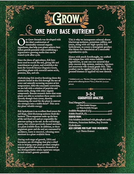 Organics - Grow (3-3-2) : Base Nutrient (Gallon)