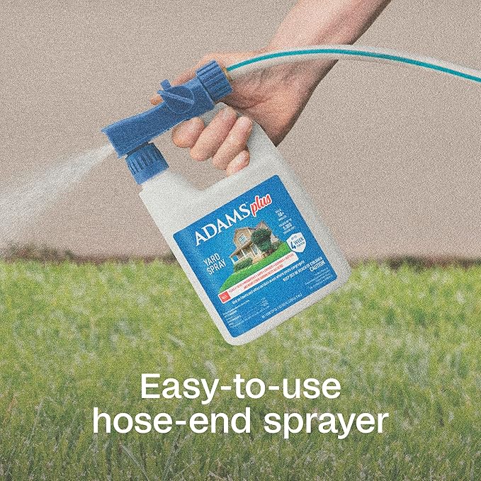 ADAMS Plus Yard Spray Kills Fleas Ticks Mosquitoes Ants and Many Other Listed Nuisance Pests in Outdoor Areas Treats Up to 5000 Square Feet Easy to Use Hose-End Spray 32 Fluid Ounces